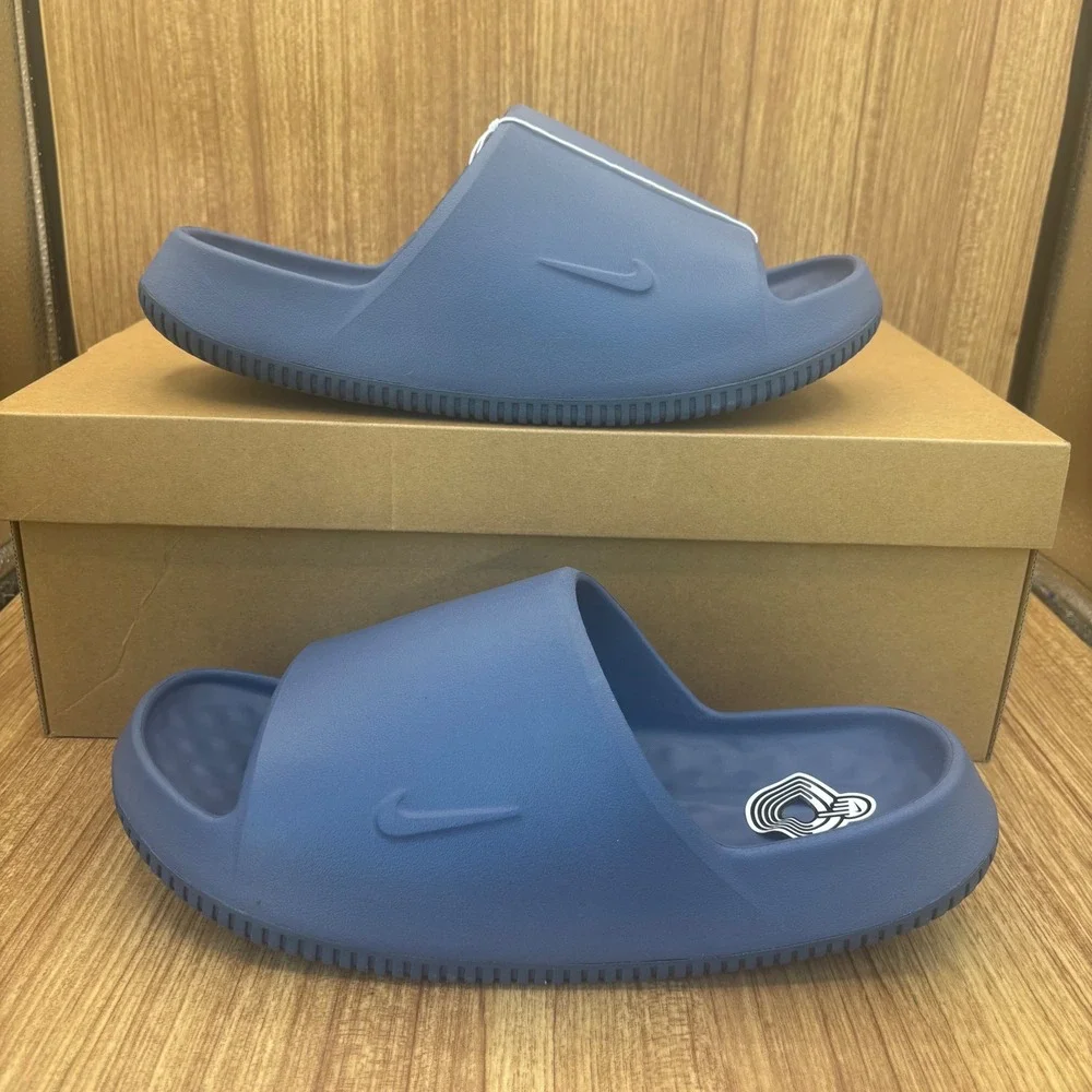 New Nike Calm Slide 2.0 Men 12 Women 13 Diffused Blue IB0183-401 Foam Sandals